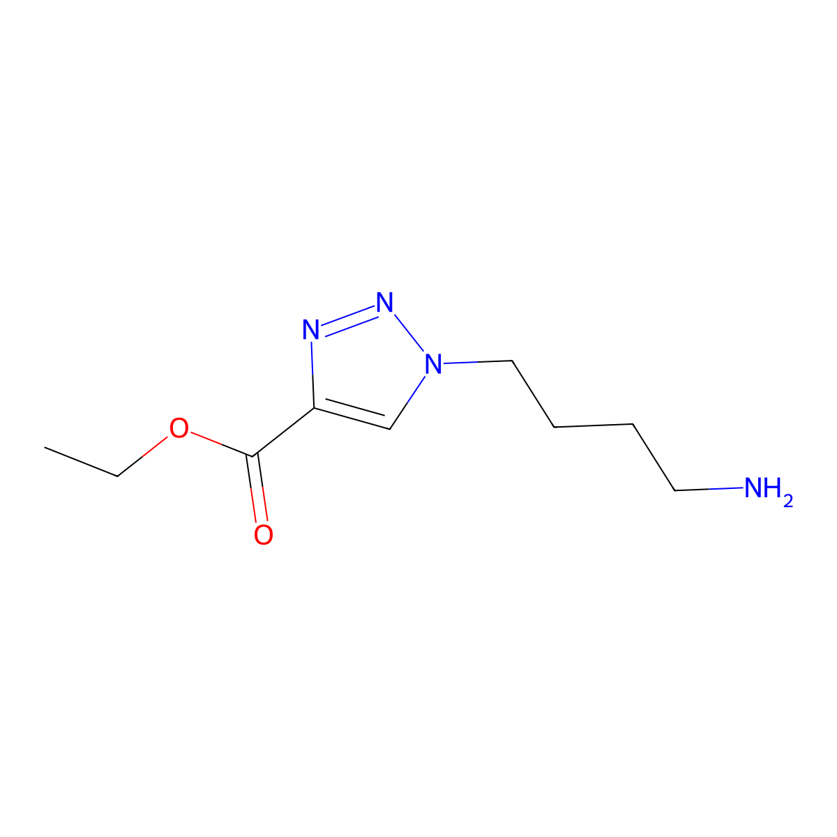 ethyl 1-(4-aminobutyl)-1H-1,2,3-triazole-4-carboxylate molecular structure, CAS 2530179-19-0