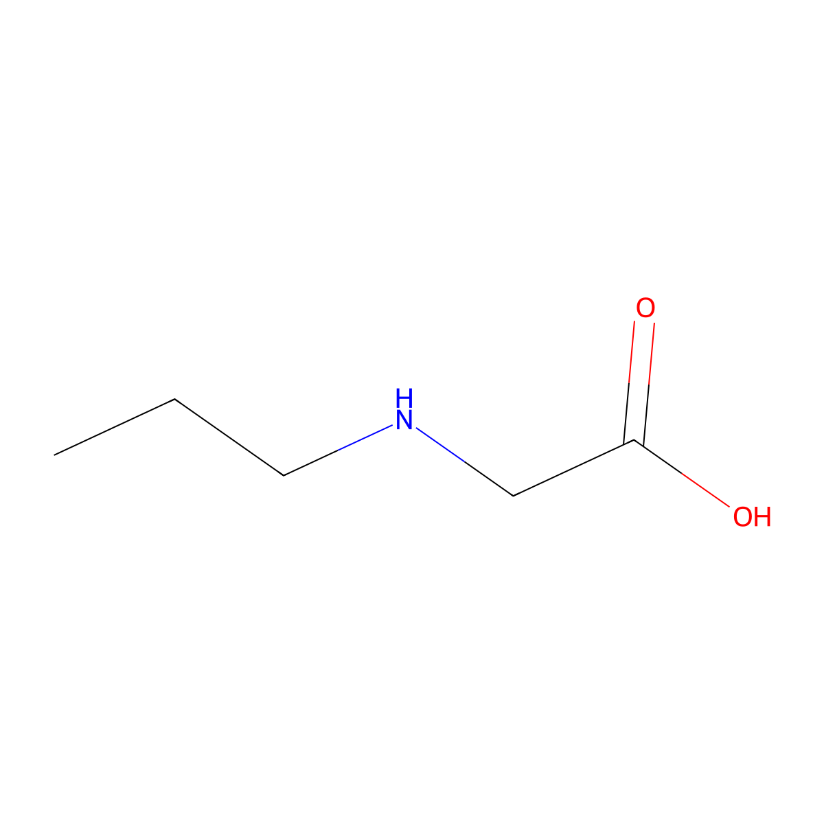 Glycine, N-propyl- molecular structure, CAS 25303-14-4