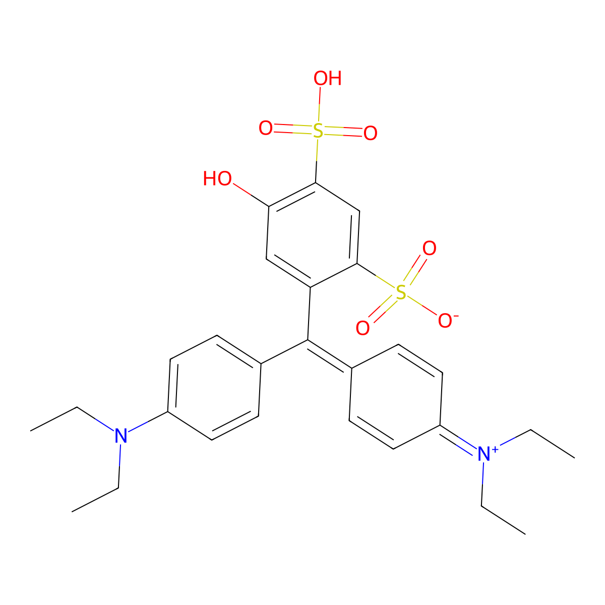 Patent Blue V free acid molecular structure, CAS 25305-77-5