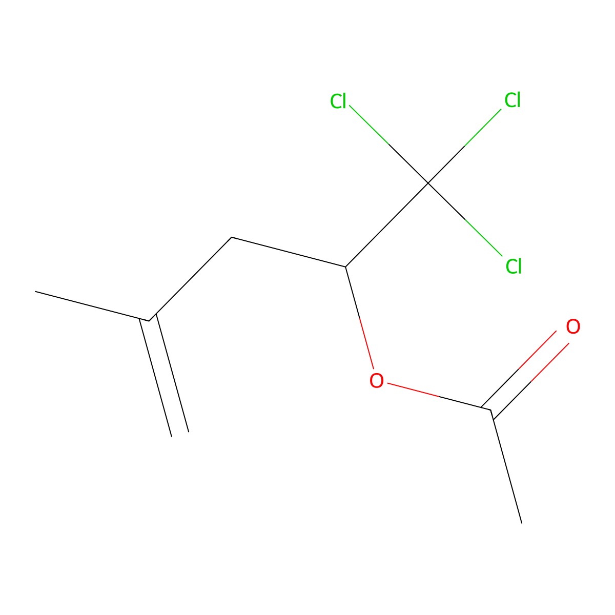 1,1,1-Trichloro-4-methylpent-4-en-2-yl acetate molecular structure, CAS 25308-83-2