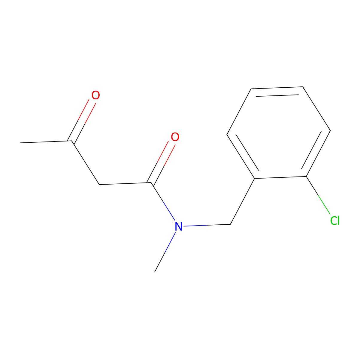 N-[(2-chlorophenyl)methyl]-N-methyl-3-oxobutanamide molecular structure, CAS 253129-45-2
