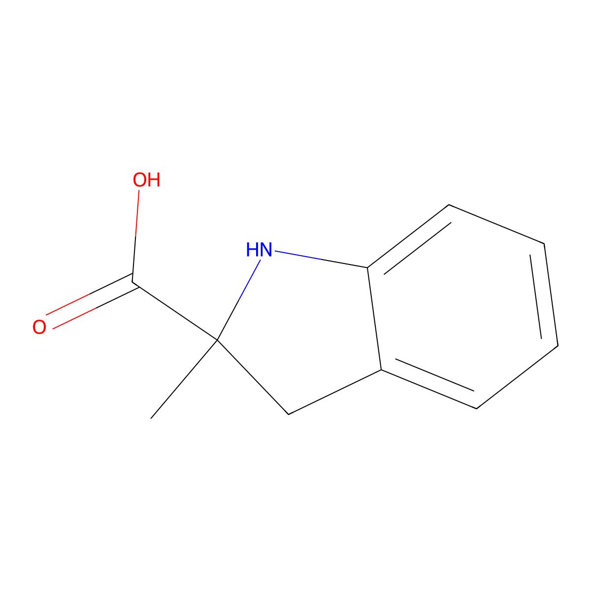 (s)-2-Methylindoline-2-carboxylic acid molecular structure, CAS 253136-56-0