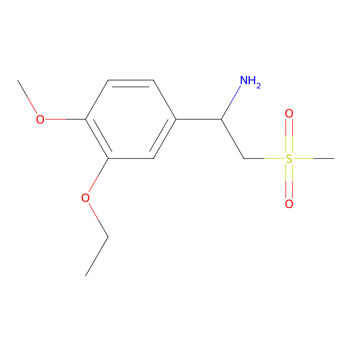 1-(3-Ethoxy-4-methoxy-phenyl)-2-methanesulfonyl-ethylamine molecular structure, CAS 253168-94-4