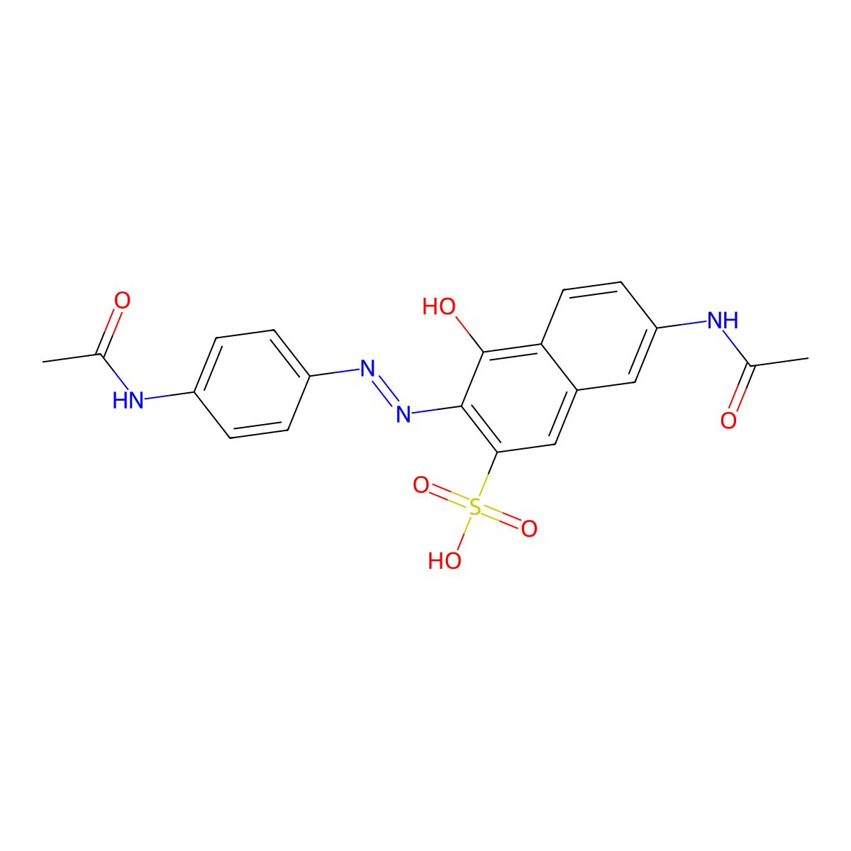 7-(Acetylamino)-3-((4-(acetylamino)phenyl)azo)-4-hydroxynaphthalene-2-sulphonic acid molecular structure, CAS 25317-48-0