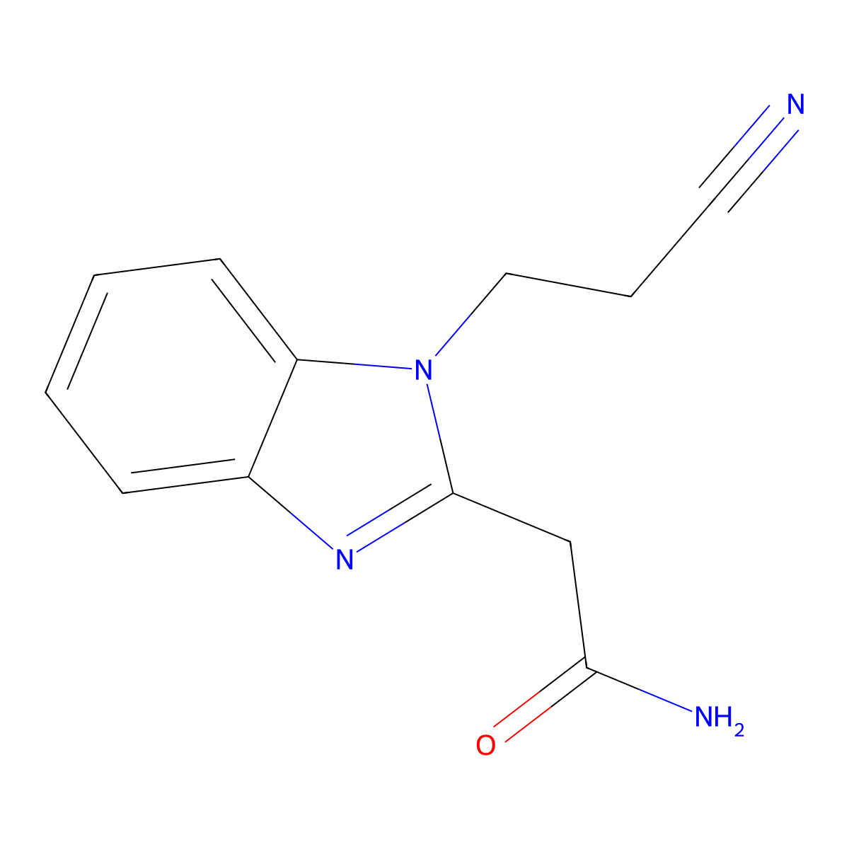 2-[1-(2-cyanoethyl)-1H-benzimidazol-2-yl]acetamide molecular structure, CAS 253170-94-4