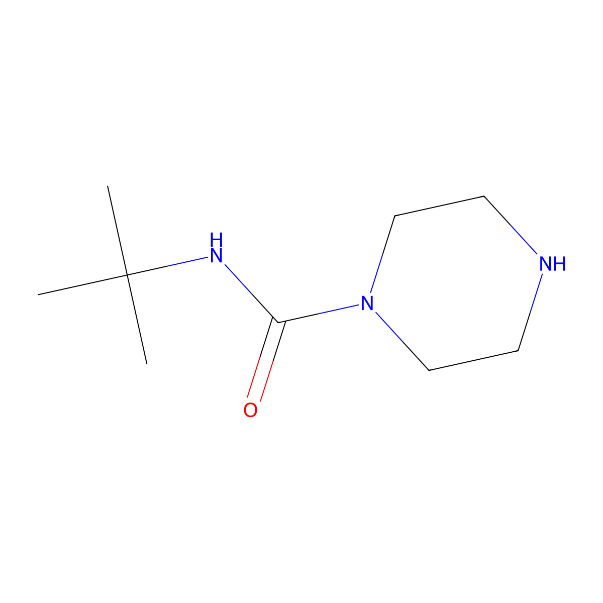 N-(1,1-Dimethylethyl)-1-piperazinecarboxamide molecular structure, CAS 253175-42-7