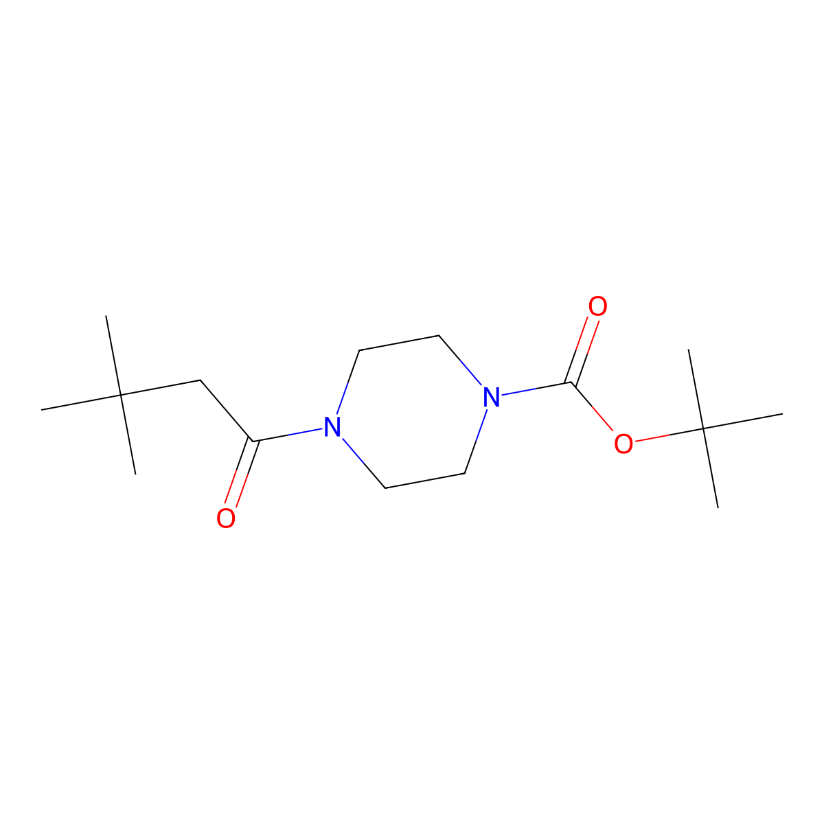 Tert-butyl 4-(3,3-dimethylbutanoyl)piperazine-1-carboxylate molecular structure, CAS 253175-45-0