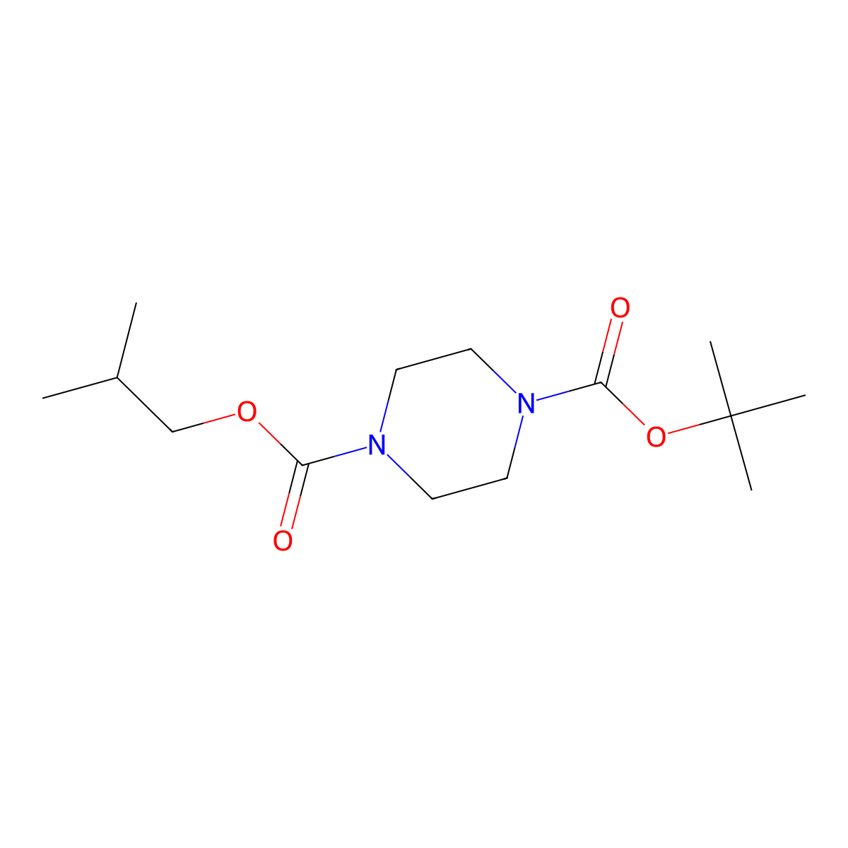 1-tert-Butyl 4-isobutyl piperazine-1,4-dicarboxylate molecular structure, CAS 253175-75-6