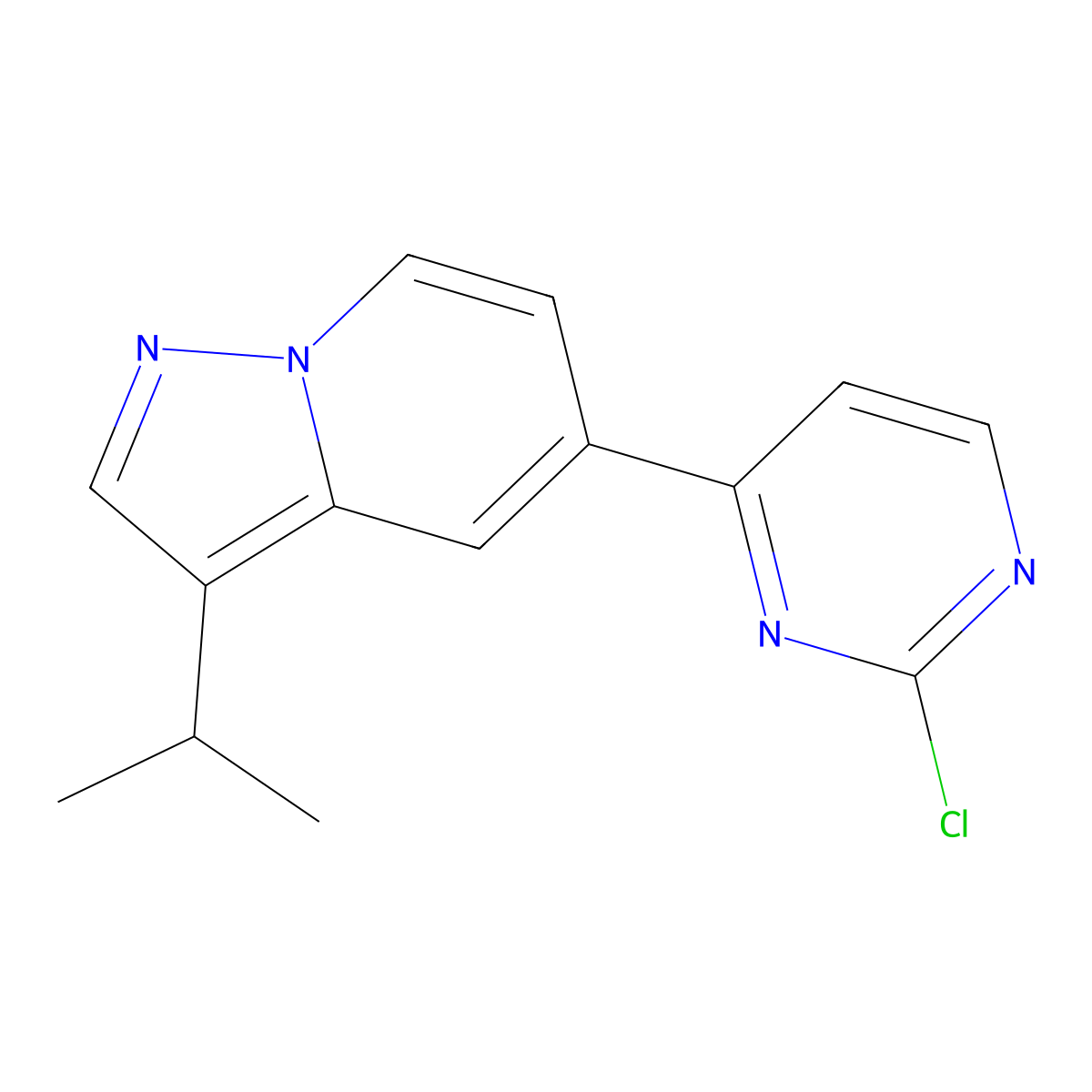 5-(2-Chloropyrimidin-4-yl)-3-isopropylpyrazolo[1,5-a]pyridine molecular structure, CAS 2531750-58-8