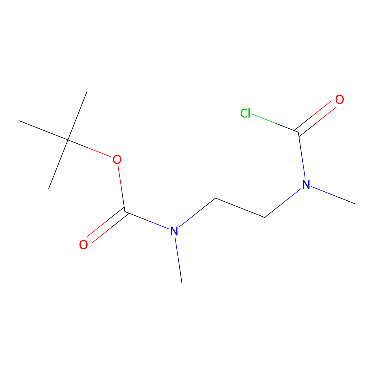 tert-butyl N-(2-((chlorocarbonyl)(methyl)amino)ethyl)-N-methylcarbamate molecular structure, CAS 253176-32-8