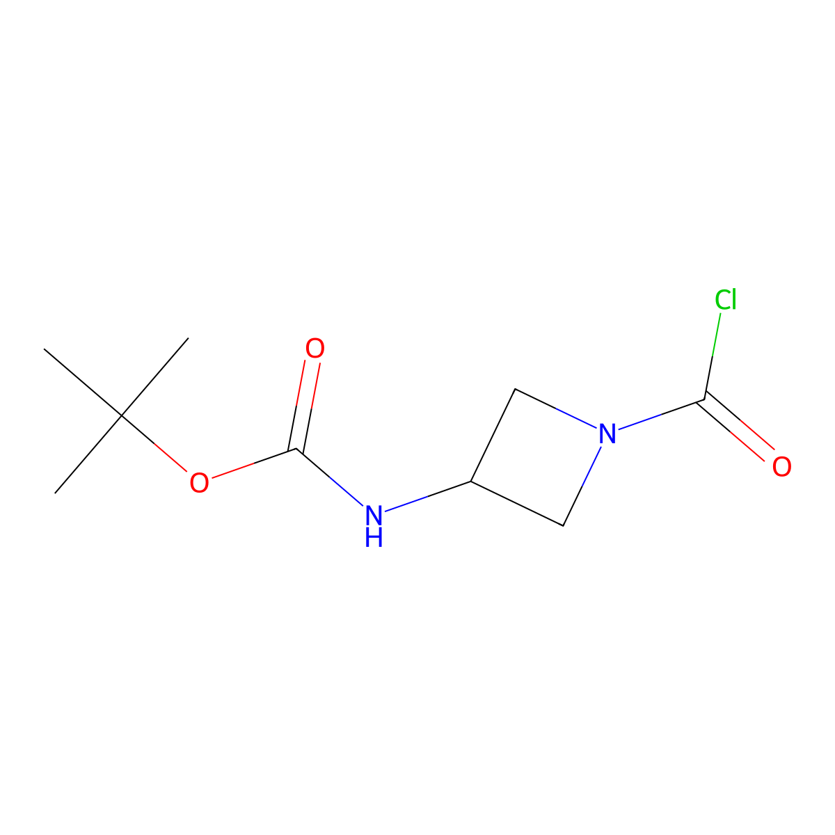 tert-butyl N-(1-(carboxy)azetidin-3-yl)carbamate molecular structure, CAS 253176-36-2