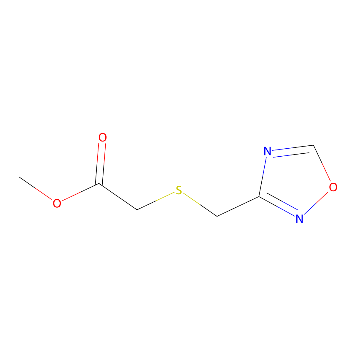 Methyl 2-[(1,2,4-oxadiazol-3-ylmethyl)sulfanyl]acetate molecular structure, CAS 253178-94-8