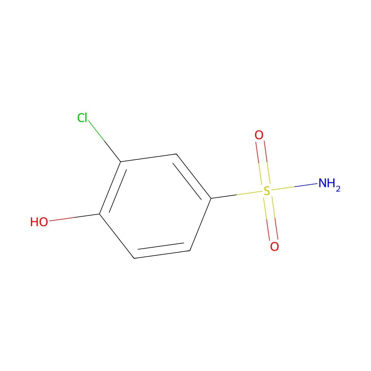 3-Chloro-4-hydroxybenzene-1-sulfonamide molecular structure, CAS 25319-97-5