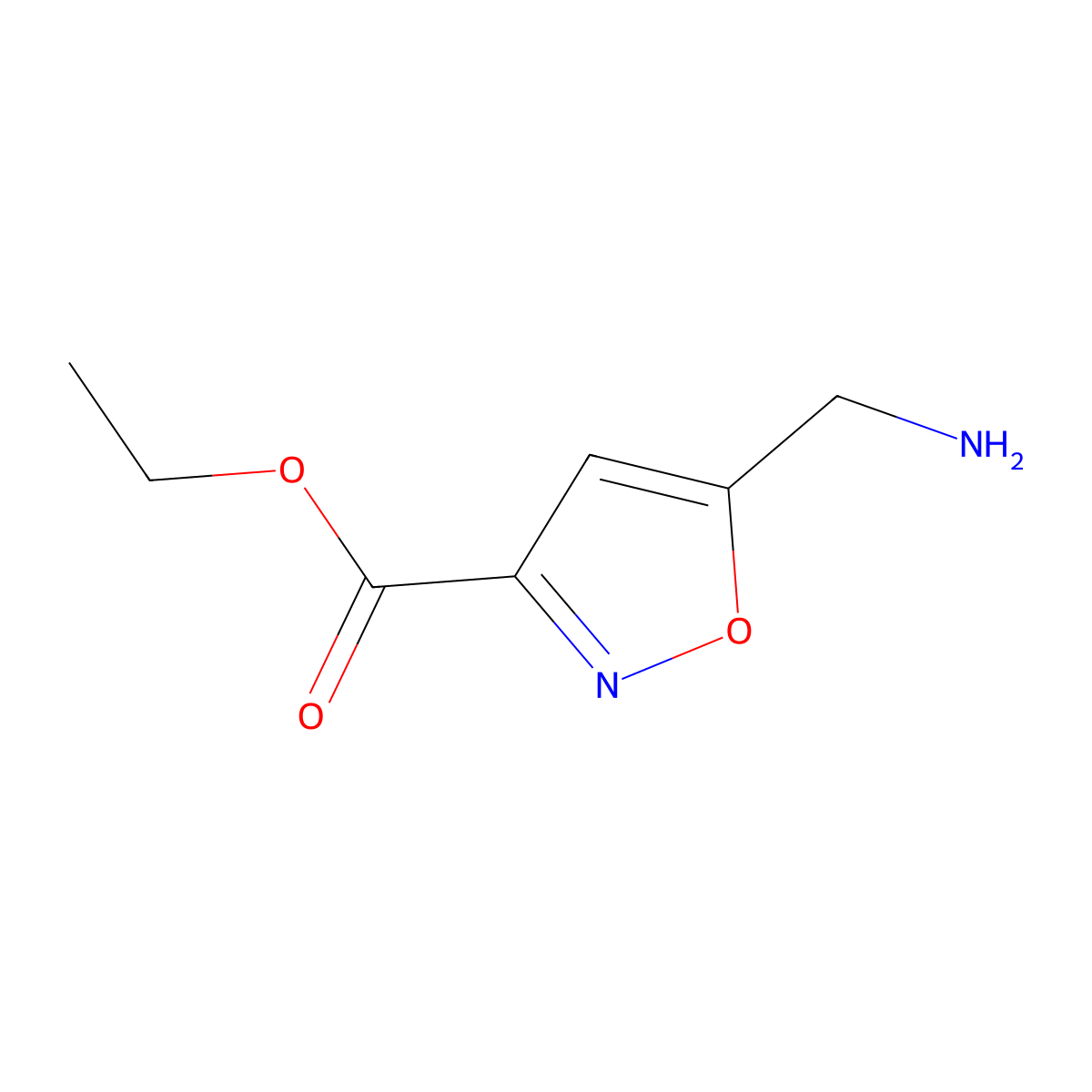 Ethyl 5-(aminomethyl)isoxazole-3-carboxylate molecular structure, CAS 253196-38-2