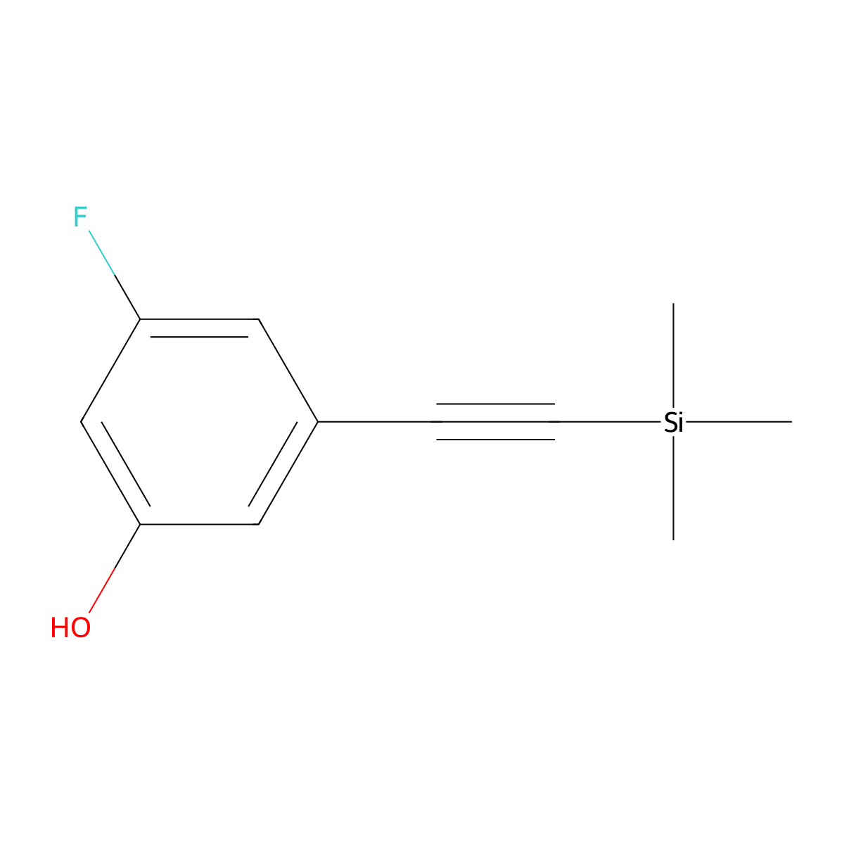 3-Fluoro-5-((trimethylsilyl)ethynyl)phenol molecular structure, CAS 2532288-99-4