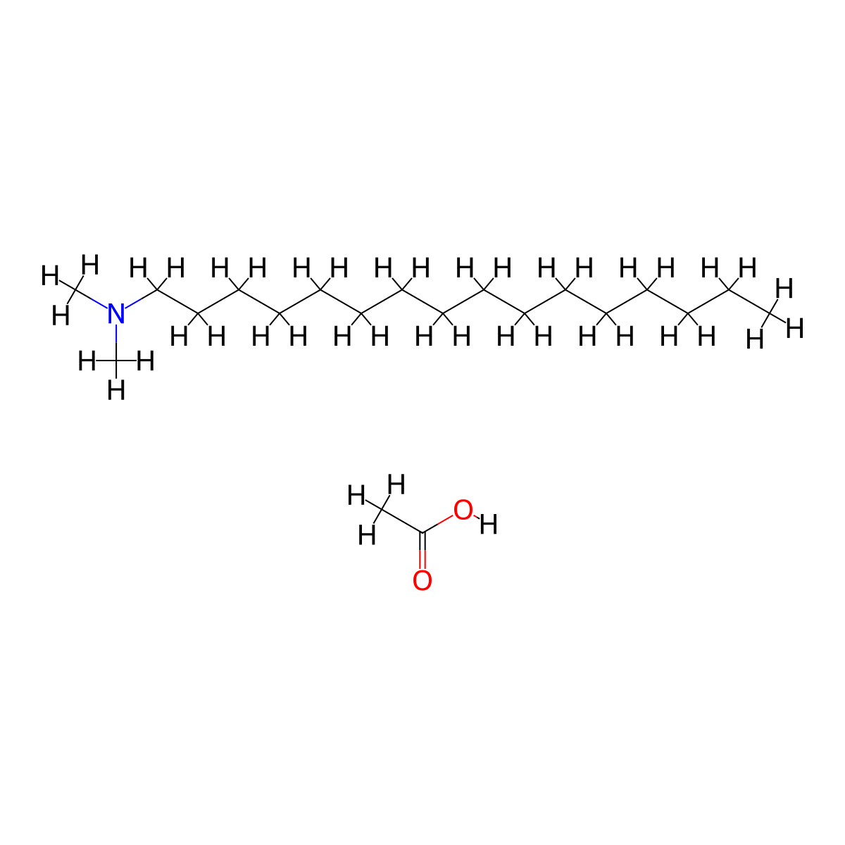 1-Hexadecanamine, N,N-dimethyl-, acetate (1:1) molecular structure, CAS 25324-14-5