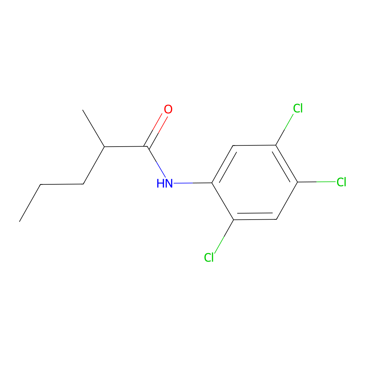 2-methyl-N-(2,4,5-trichlorophenyl)pentanamide molecular structure, CAS 25324-46-3
