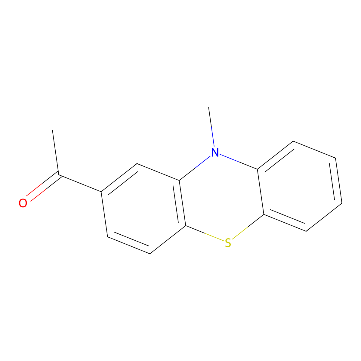 1-(10-Methyl-10H-phenothiazin-2-yl)ethan-1-one molecular structure, CAS 25324-52-1