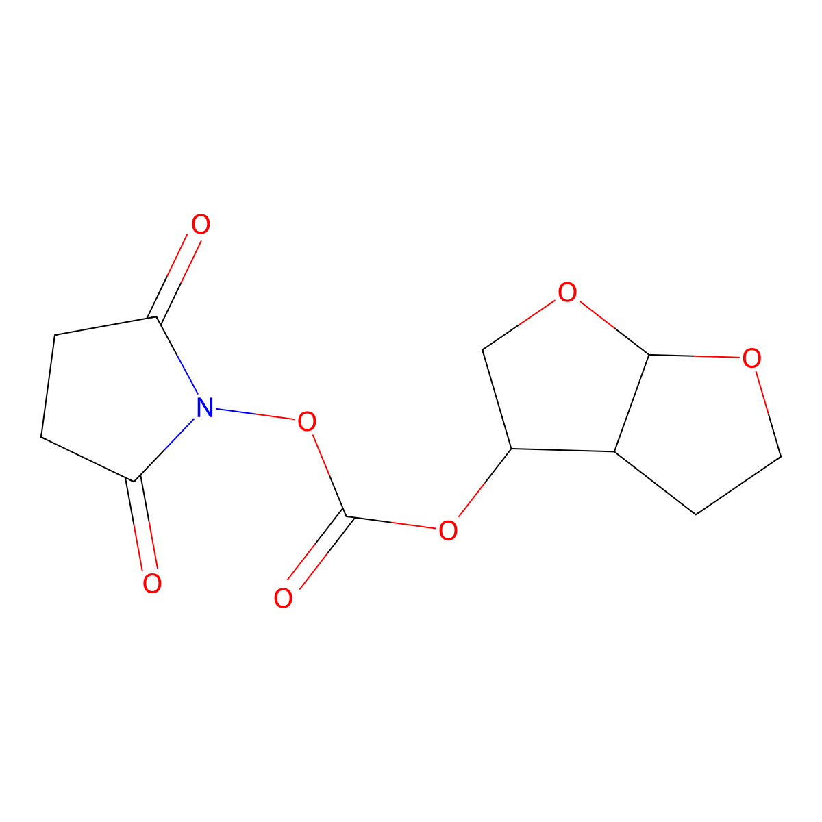 2,5-Dioxopyrrolidin-1-yl ((3R,3aS,6aR)-hexahydrofuro(2,3-b)furan-3-yl) carbonate molecular structure, CAS 253265-97-3
