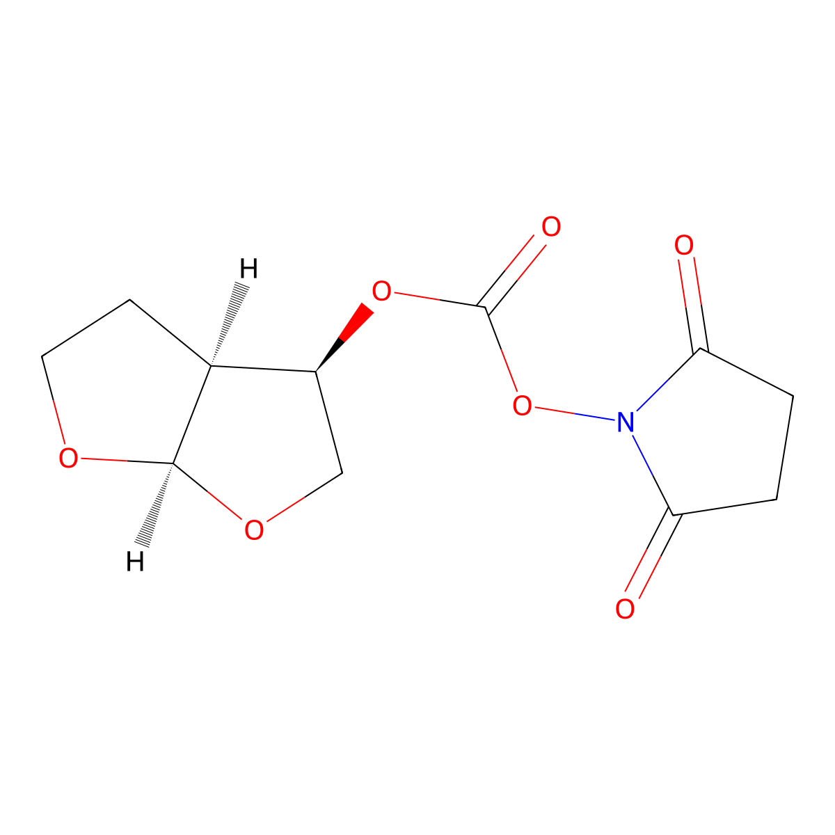 2,5-Dioxopyrrolidin-1-yl ((3R,3aS,6aR)-hexahydrofuro(2,3-b)furan-3-yl) carbonate molecular structure, CAS 253265-97-3