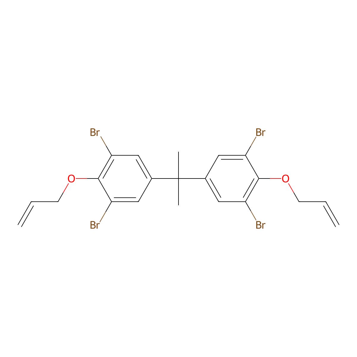 1,1'-Isopropylidenebis(4-(allyloxy)-3,5-dibromobenzene) molecular structure, CAS 25327-89-3