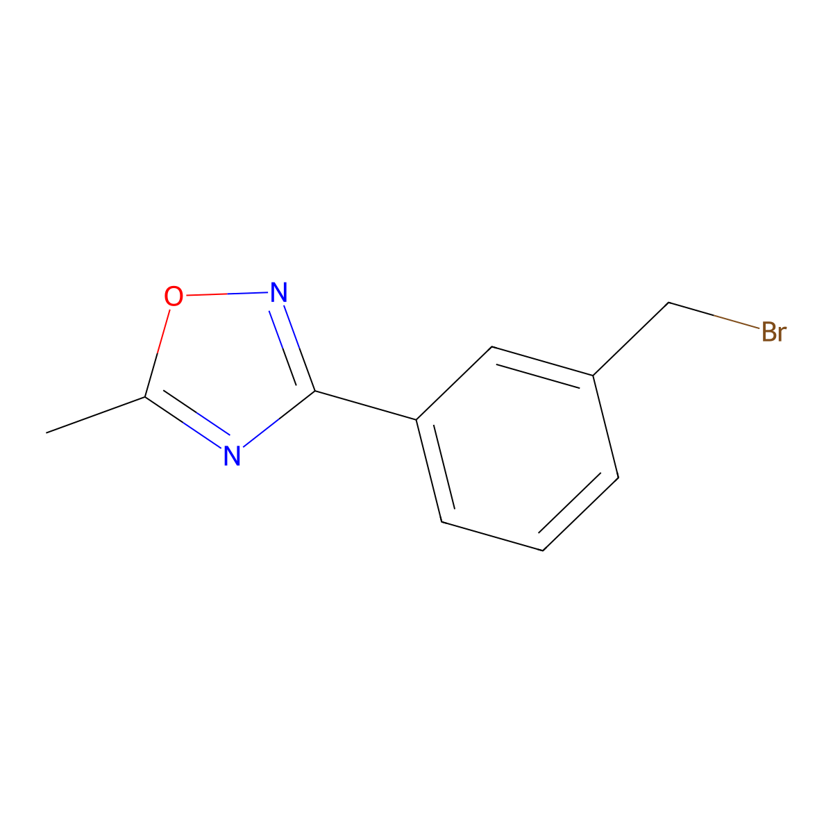 3-(3-(Bromomethyl)phenyl)-5-methyl-1,2,4-oxadiazole molecular structure, CAS 253273-90-4