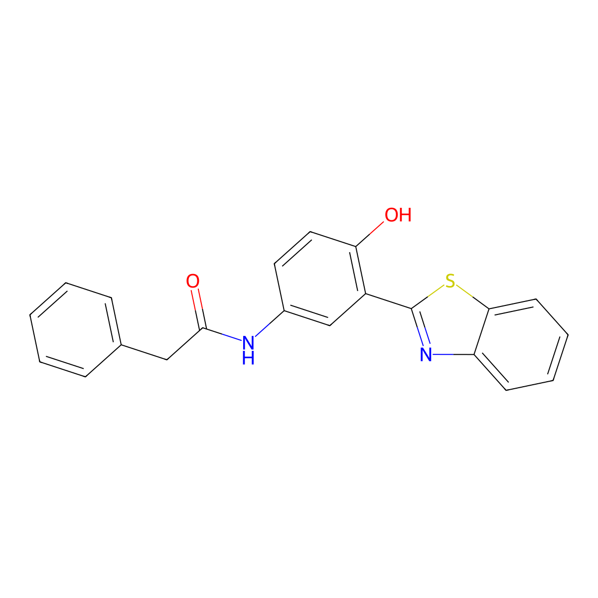 N-[3-(1,3-benzothiazol-2-yl)-4-hydroxyphenyl]-2-phenylacetamide molecular structure, CAS 2533-13-3