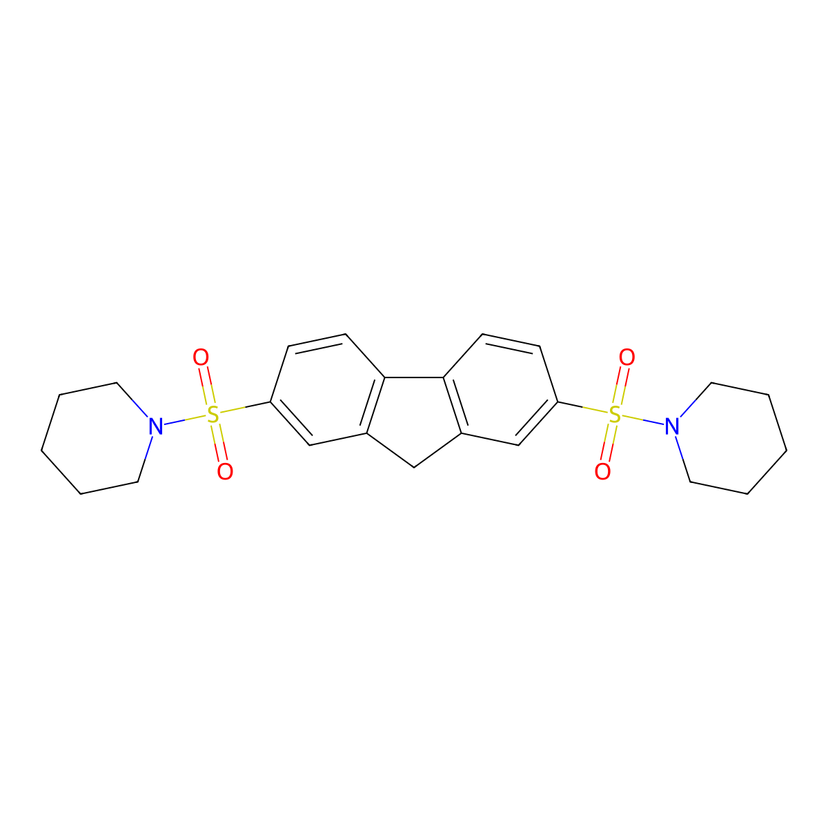 2,7-bis(piperidin-1-ylsulfonyl)-9H-fluorene molecular structure, CAS 253309-10-3