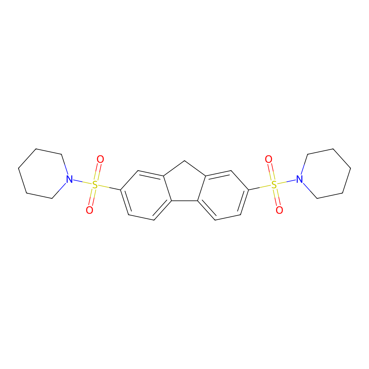 2,7-bis(piperidin-1-ylsulfonyl)-9H-fluorene molecular structure, CAS 253309-10-3