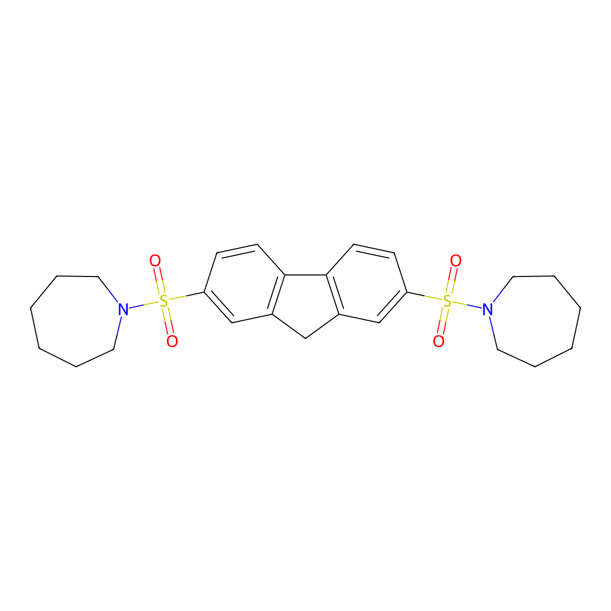 2,7-bis(azepan-1-ylsulfonyl)-9H-fluorene molecular structure, CAS 253309-12-5