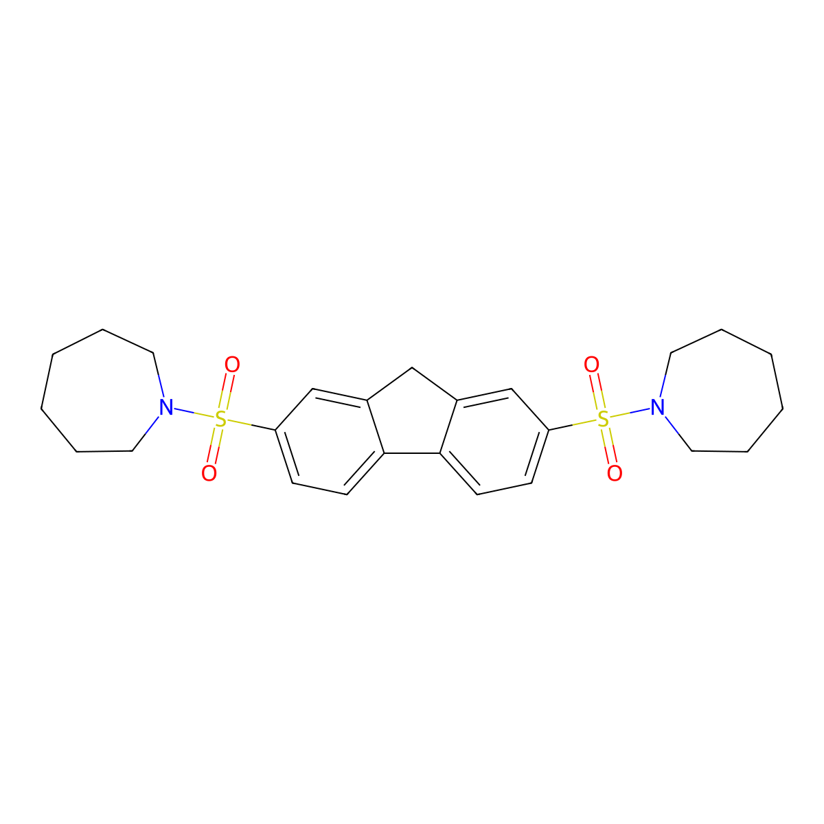 2,7-bis(azepan-1-ylsulfonyl)-9H-fluorene molecular structure, CAS 253309-12-5