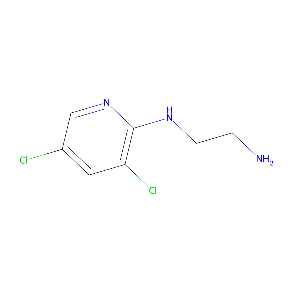 N-(2-aminoethyl)-3,5-dichloropyridin-2-amine molecular structure, CAS 253309-39-6