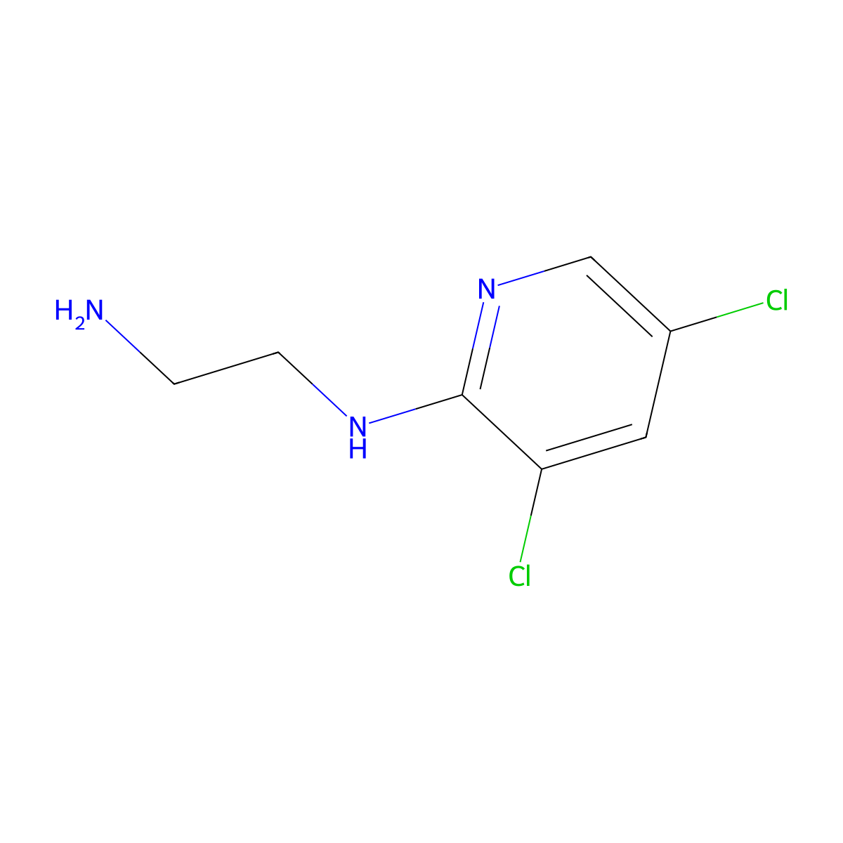 N-(2-aminoethyl)-3,5-dichloropyridin-2-amine molecular structure, CAS 253309-39-6