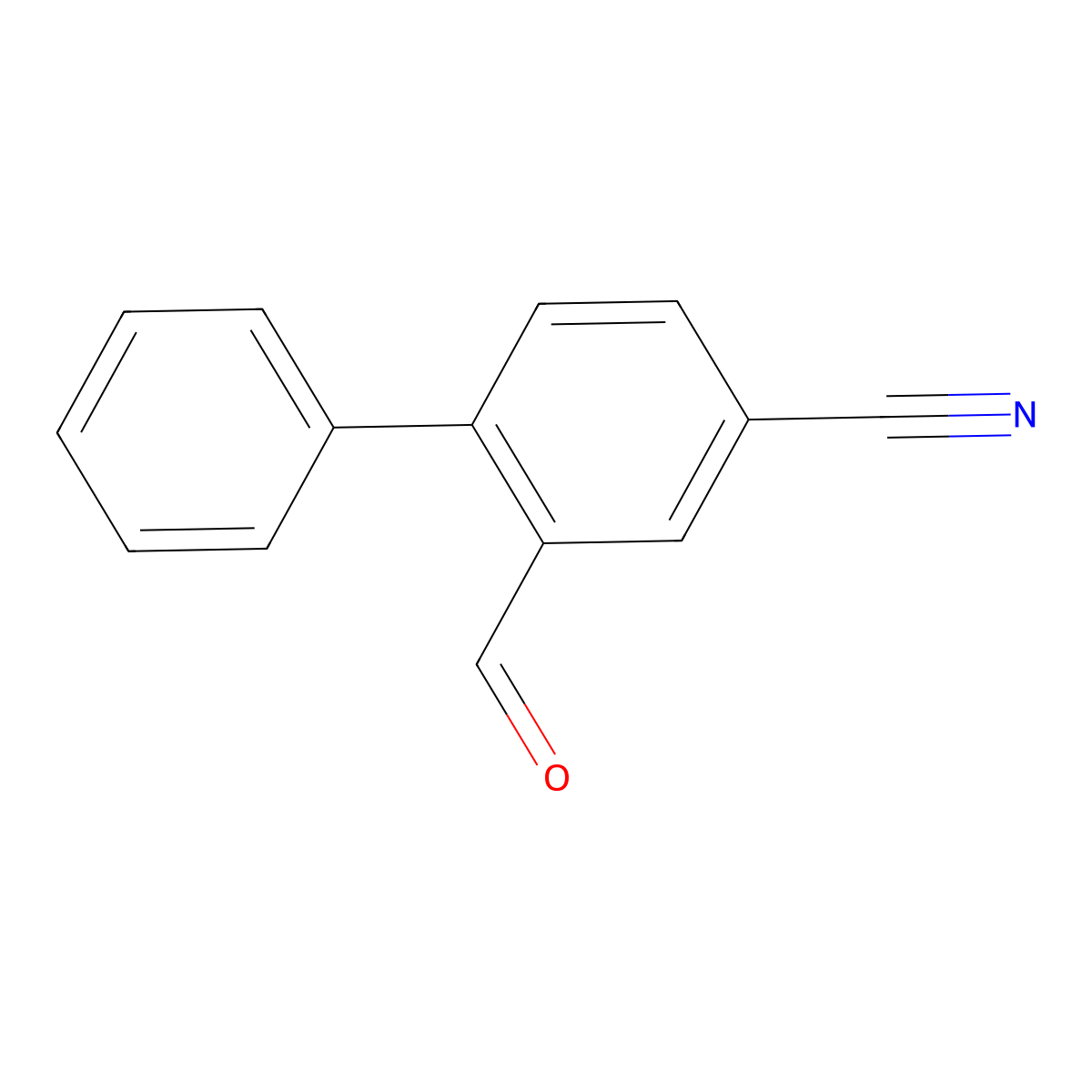 2-Formyl-[1,1'-biphenyl]-4-carbonitrile molecular structure, CAS 25331-76-4