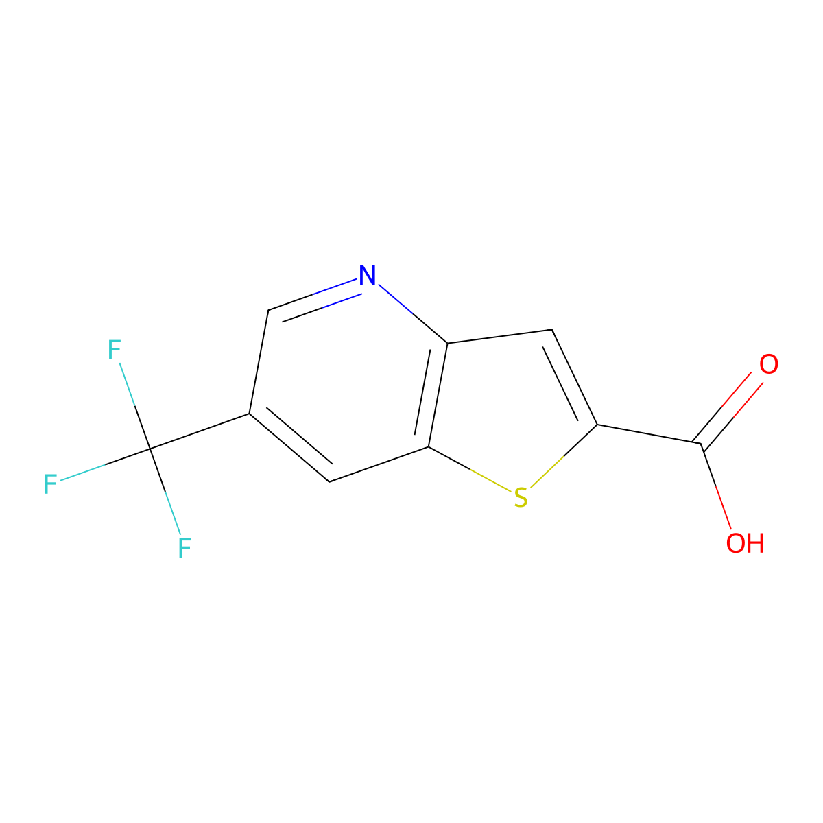 6-(Trifluoromethyl)thieno[3,2-b]pyridine-2-carboxylic acid molecular structure, CAS 253315-25-2