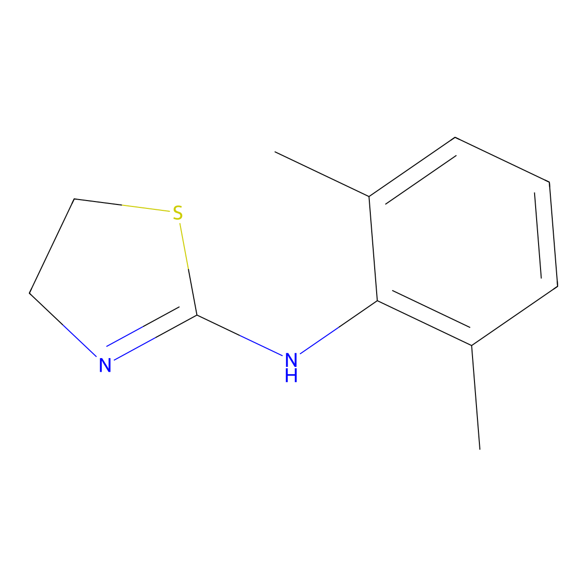 N-(2,6-Dimethylphenyl)-4,5-dihydro-2-thiazolamine molecular structure, CAS 25332-05-2