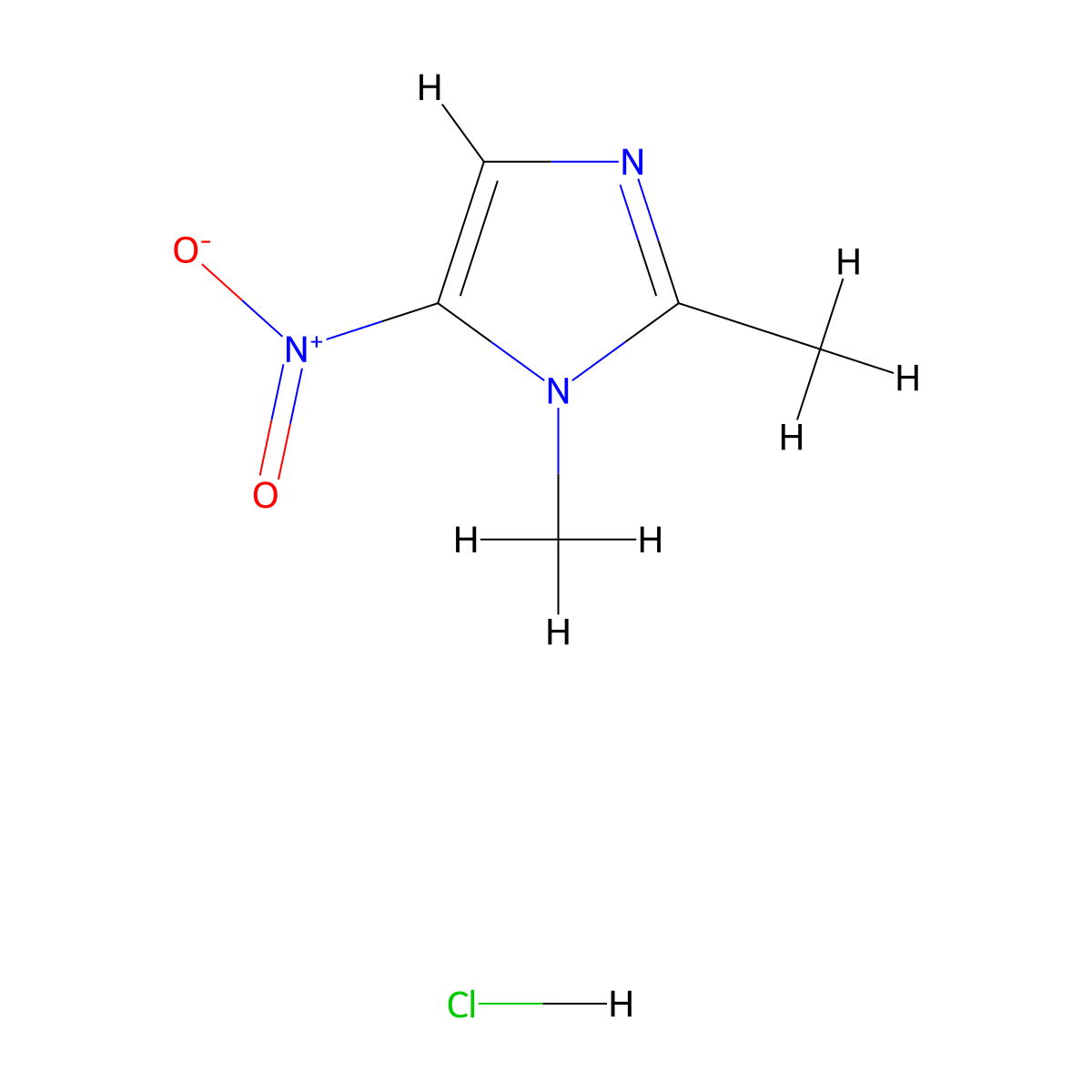 Dimetridazole hydrochloride molecular structure, CAS 25332-20-1
