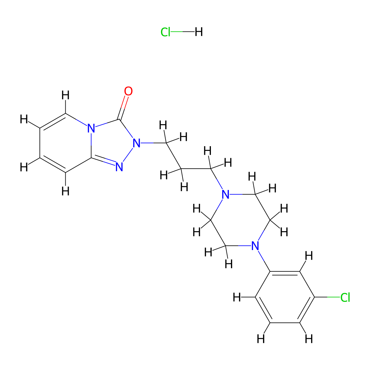 Trazodone Hydrochloride molecular structure, CAS 25332-39-2