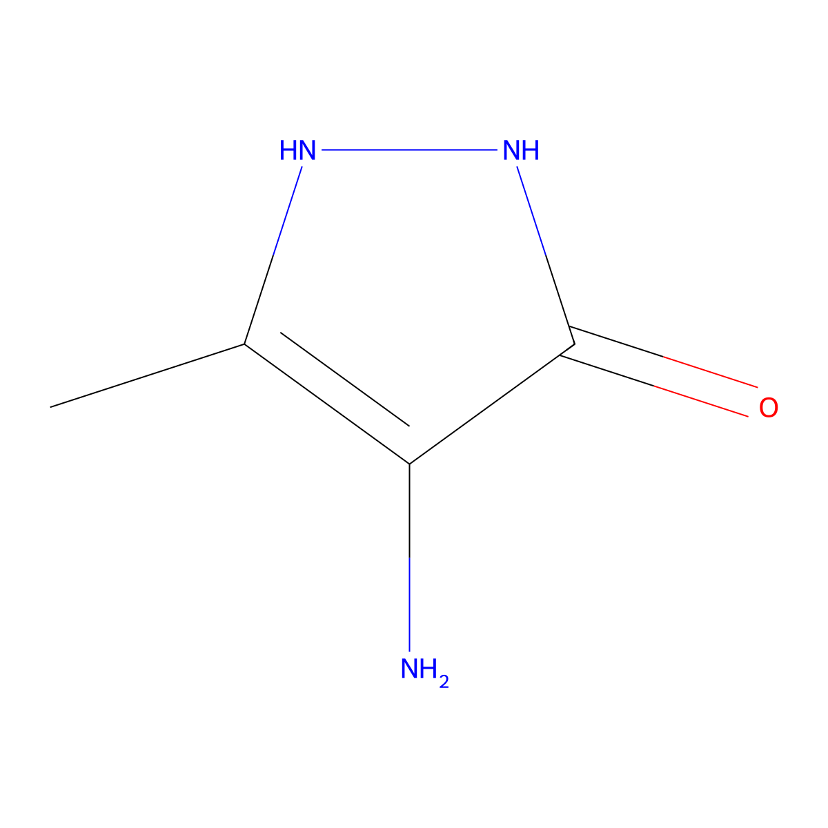 4-Amino-5-methyl-1H-pyrazol-3(2H)-one molecular structure, CAS 253342-91-5
