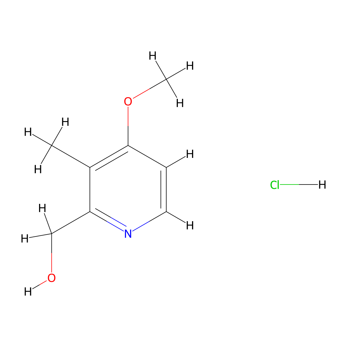 2-Pyridinemethanol, 4-methoxy-3-methyl-, hydrochloride (1:1) molecular structure, CAS 253345-81-2