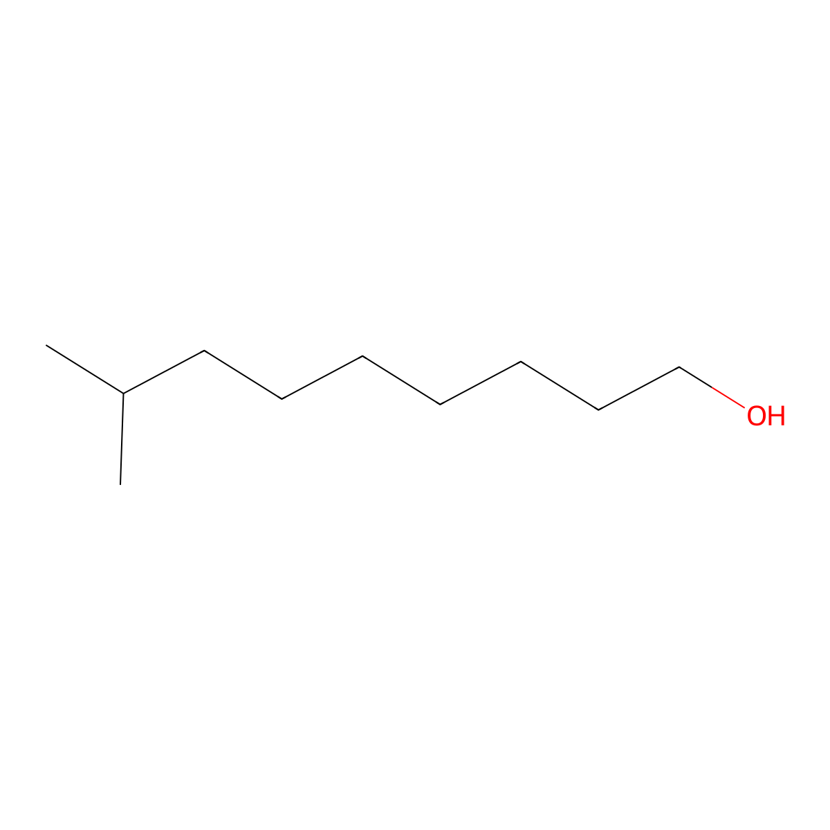 Isodecanol molecular structure, CAS 25339-17-7