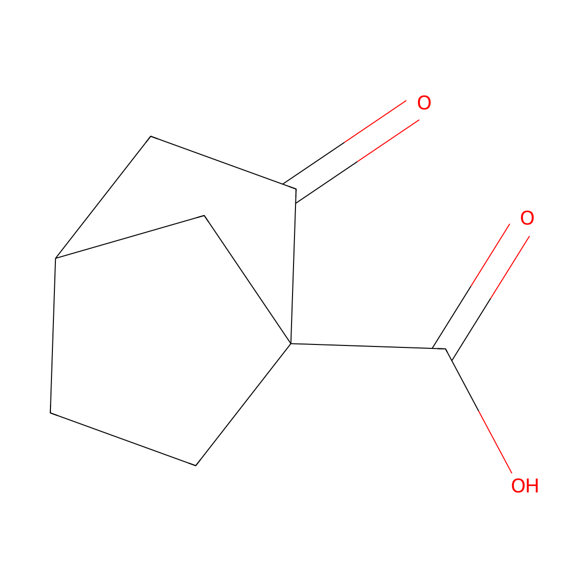 2-Oxobicyclo(2.2.1)heptane-1-carboxylic acid molecular structure, CAS 2534-70-5