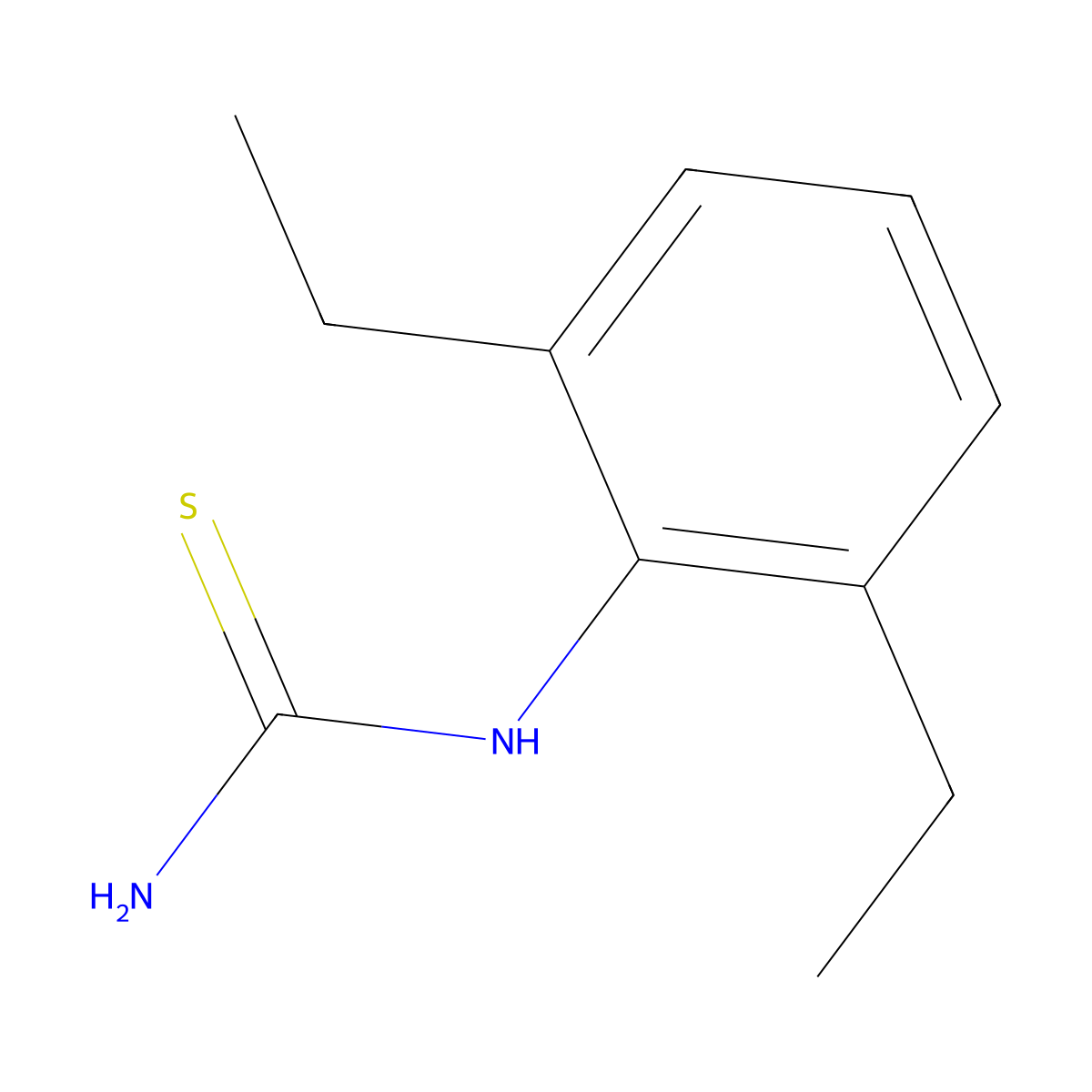 2,6-Diethylphenylthiourea molecular structure, CAS 25343-30-0