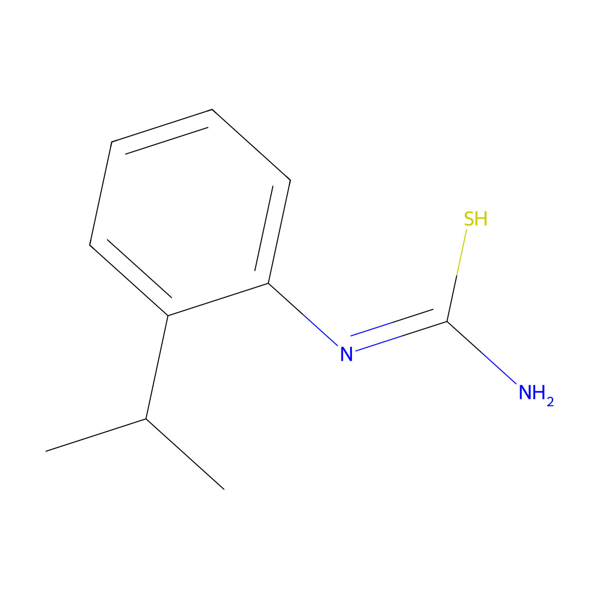 N'-(2-propan-2-ylphenyl)carbamimidothioic acid molecular structure, CAS 25343-32-2