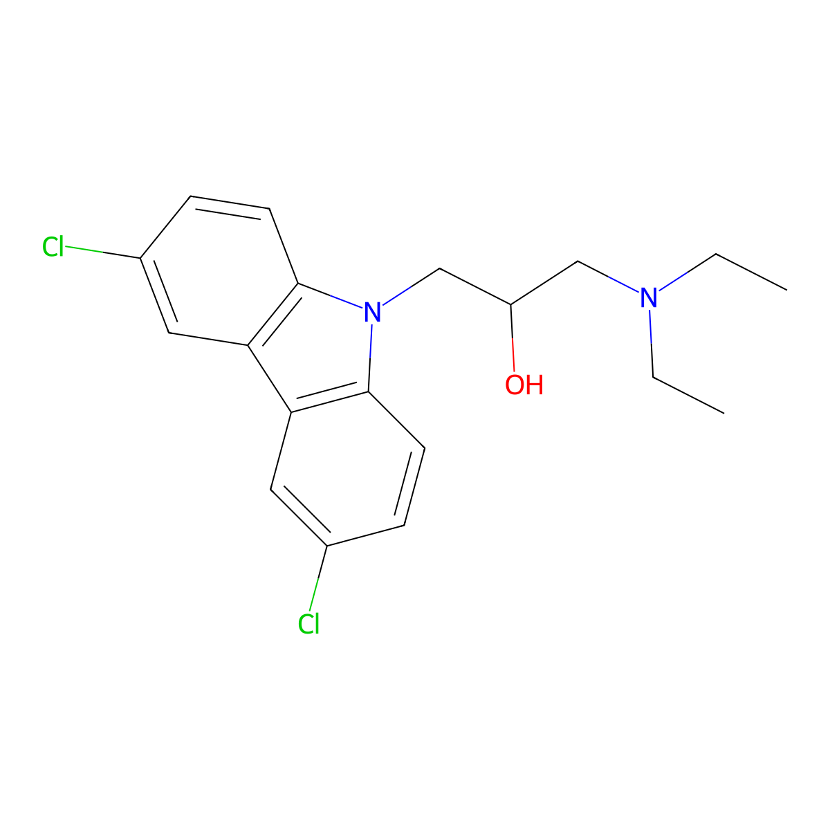 1-(3,6-Dichloro-carbazol-9-yl)-3-diethylamino-propan-2-ol molecular structure, CAS 253448-91-8