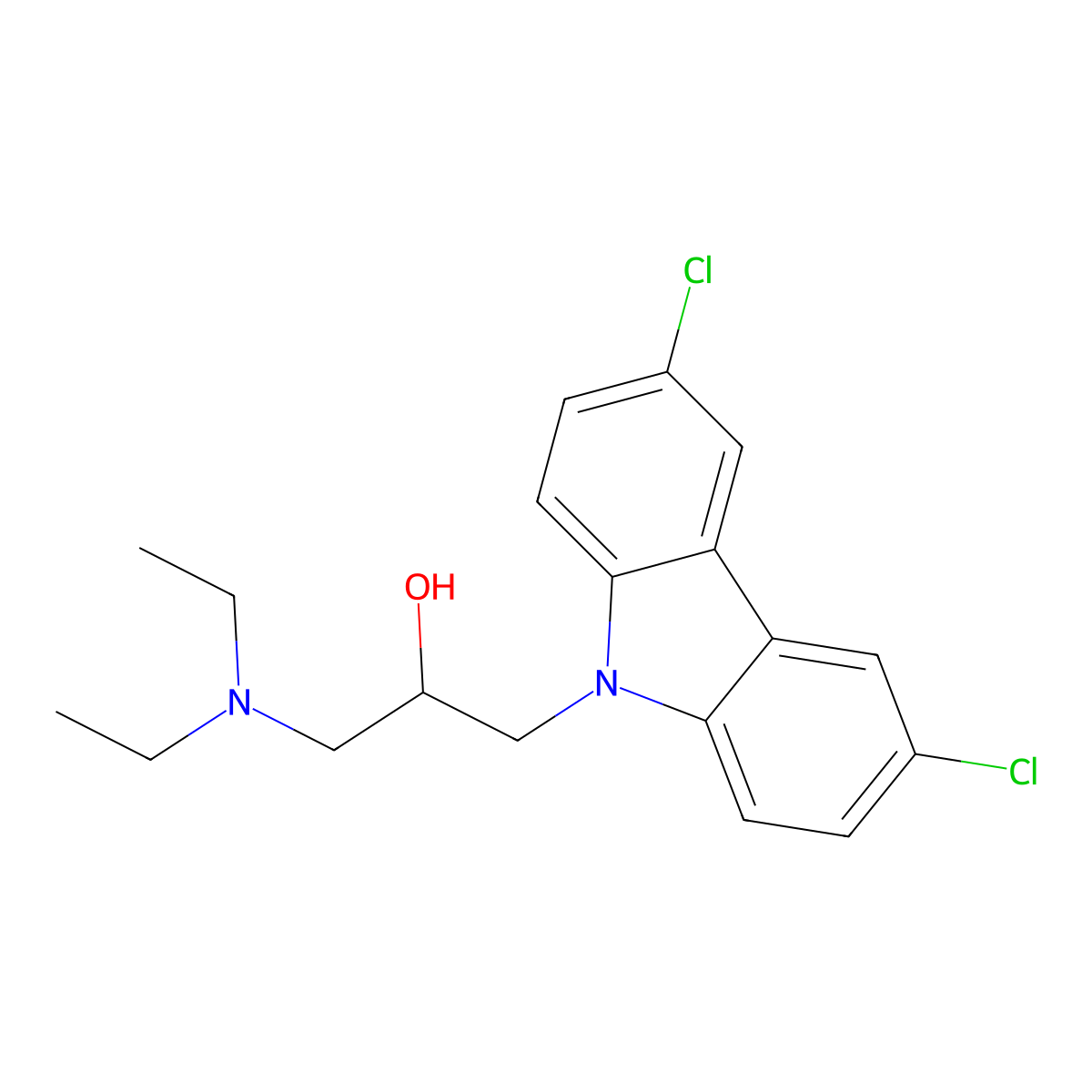 1-(3,6-Dichloro-carbazol-9-yl)-3-diethylamino-propan-2-ol molecular structure, CAS 253448-91-8