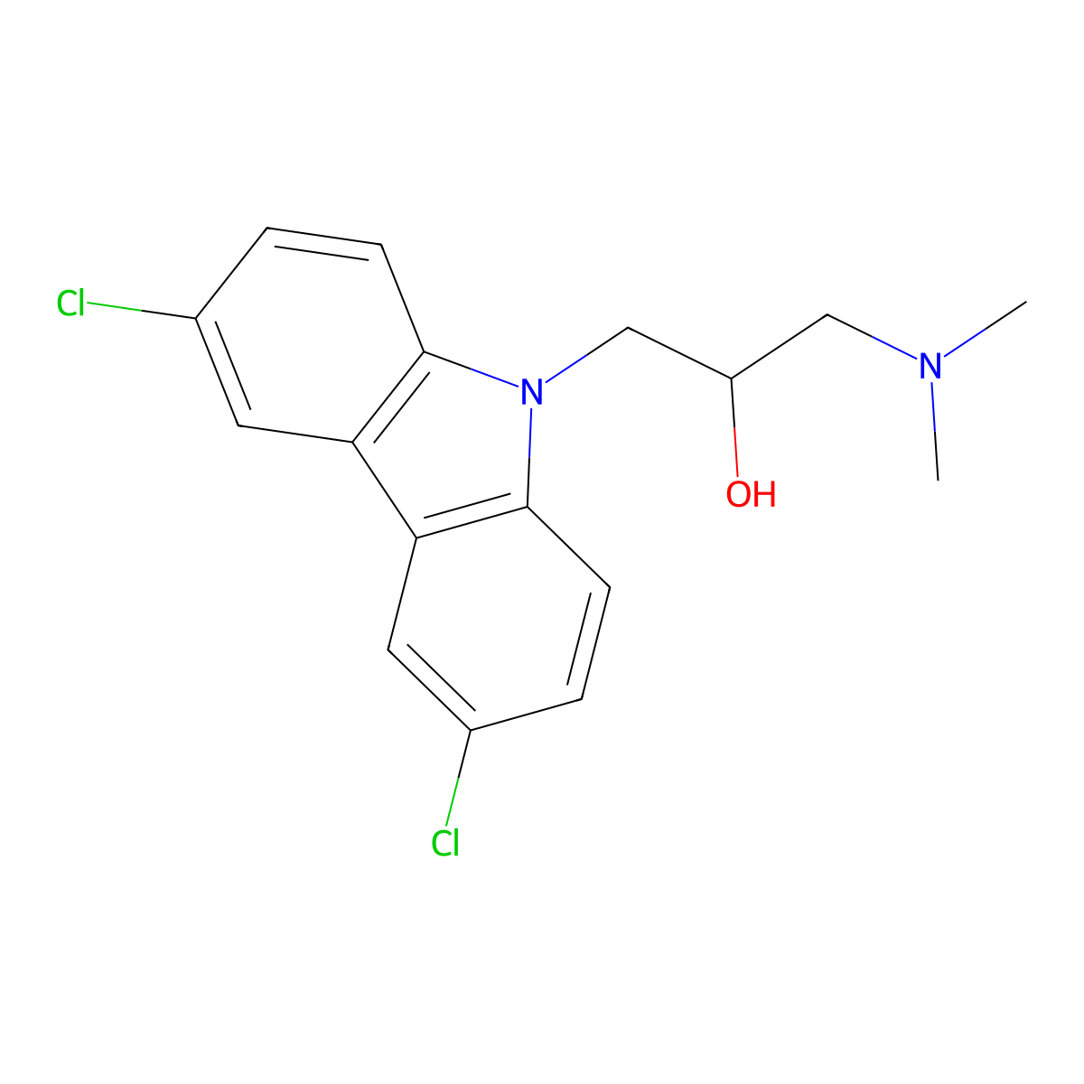 1-(3,6-Dichloro-carbazol-9-yl)-3-dimethylamino-propan-2-ol molecular structure, CAS 253448-96-3