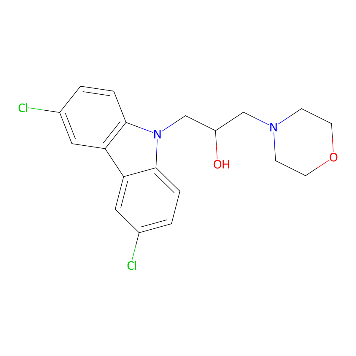 1-(3,6-Dichloro-carbazol-9-yl)-3-morpholin-4-yl-propan-2-ol molecular structure, CAS 253448-97-4