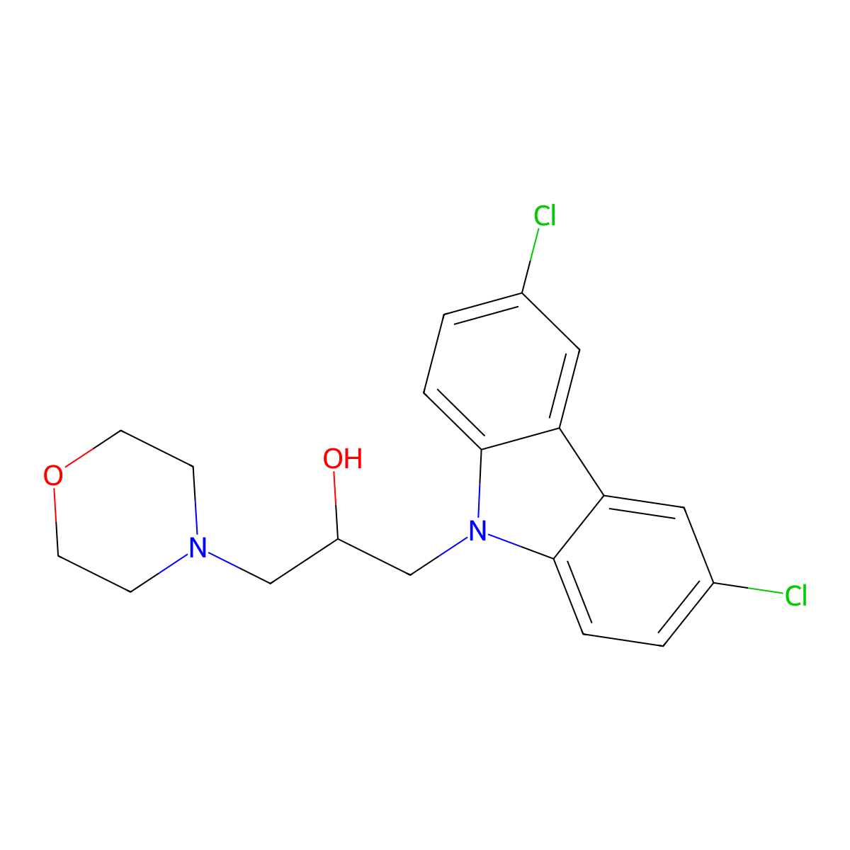 1-(3,6-Dichloro-carbazol-9-yl)-3-morpholin-4-yl-propan-2-ol molecular structure, CAS 253448-97-4