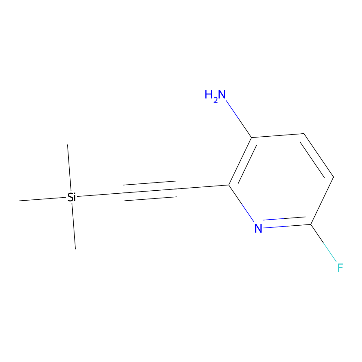 6-Fluoro-2-((trimethylsilyl)ethynyl)pyridin-3-amine molecular structure, CAS 2534678-75-4